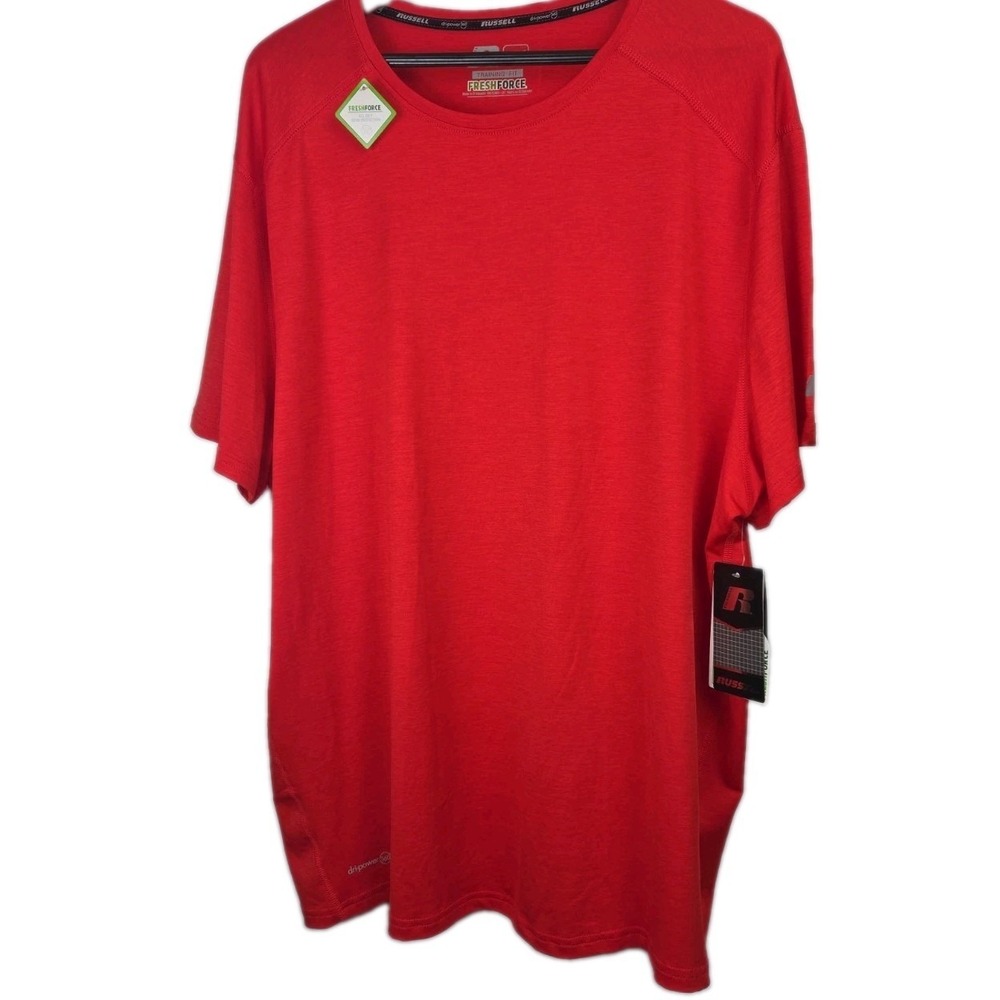 Russell‎ Training Fit FreshForce Red Men's Performance Tee Size 2XL/2XG (50-52)